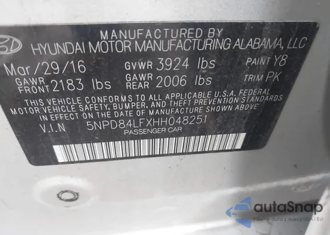 2017 Hyundai Elantra Se из США, поврежденный, VIN 5NPD84LFXHH048251